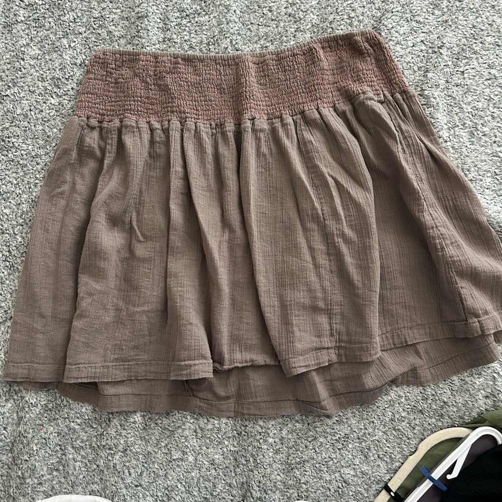 Y2K Old Navy Taupe Smocked Waist Tiered Circle Skirt or strapless top